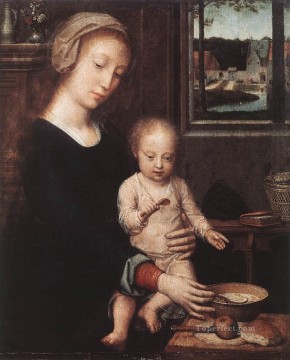 David Gerard Painting - Madonna and Child with the Milk Soup Gerard David